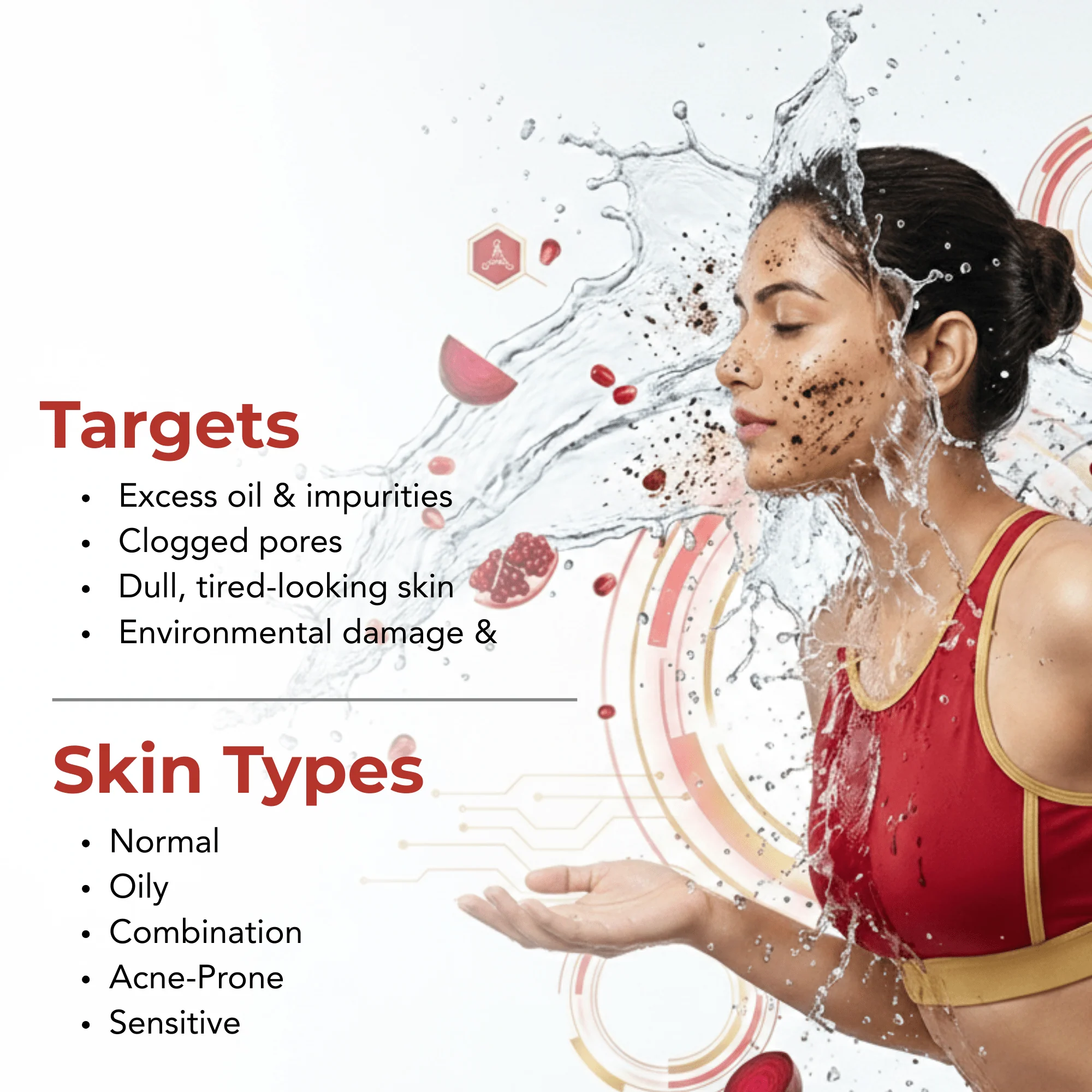 Beetroot & Pomegranate Foaming Face Wash – Sensitive Skin Formula - Image 3