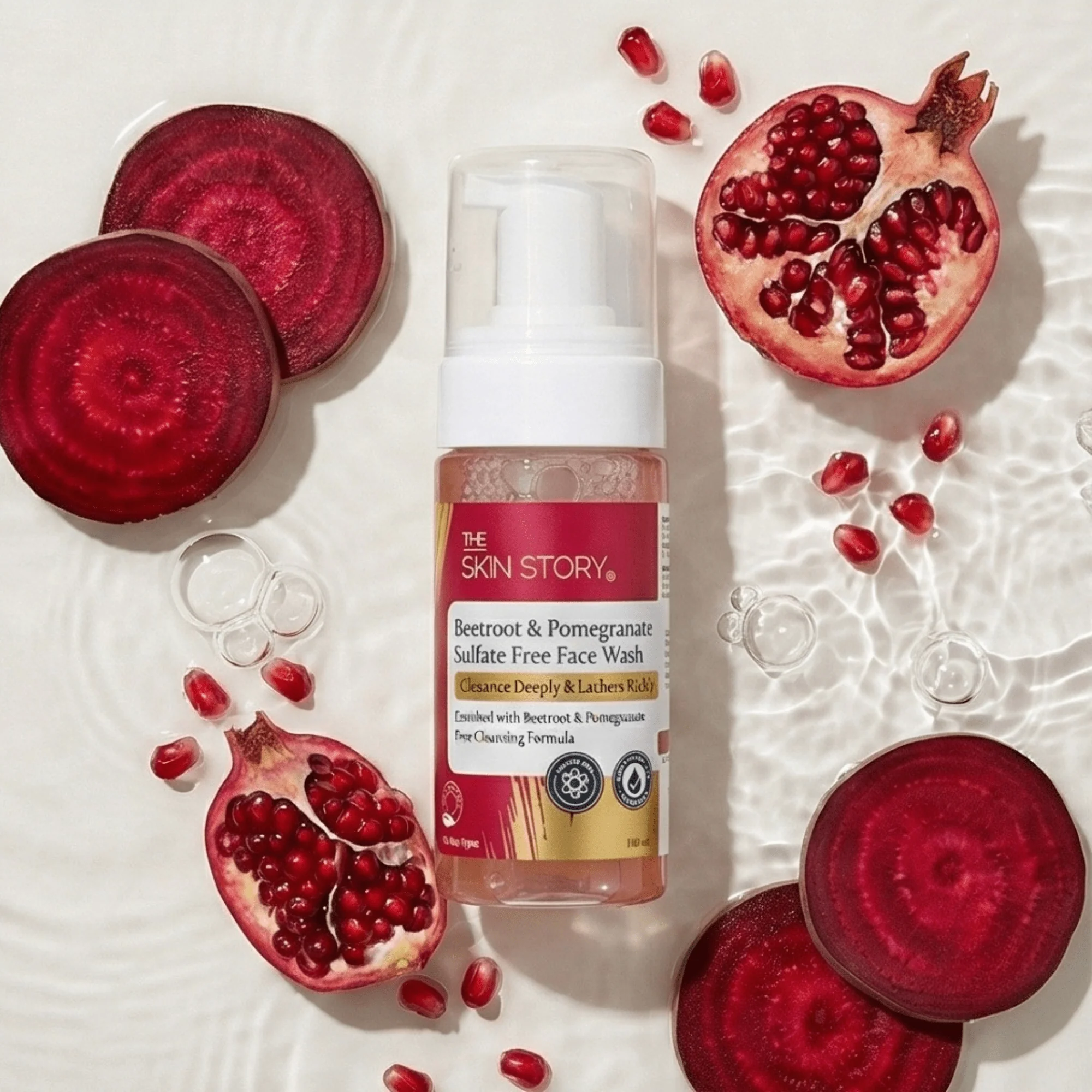 Beetroot & Pomegranate Foaming Face Wash – Sensitive Skin Formula - Image 5