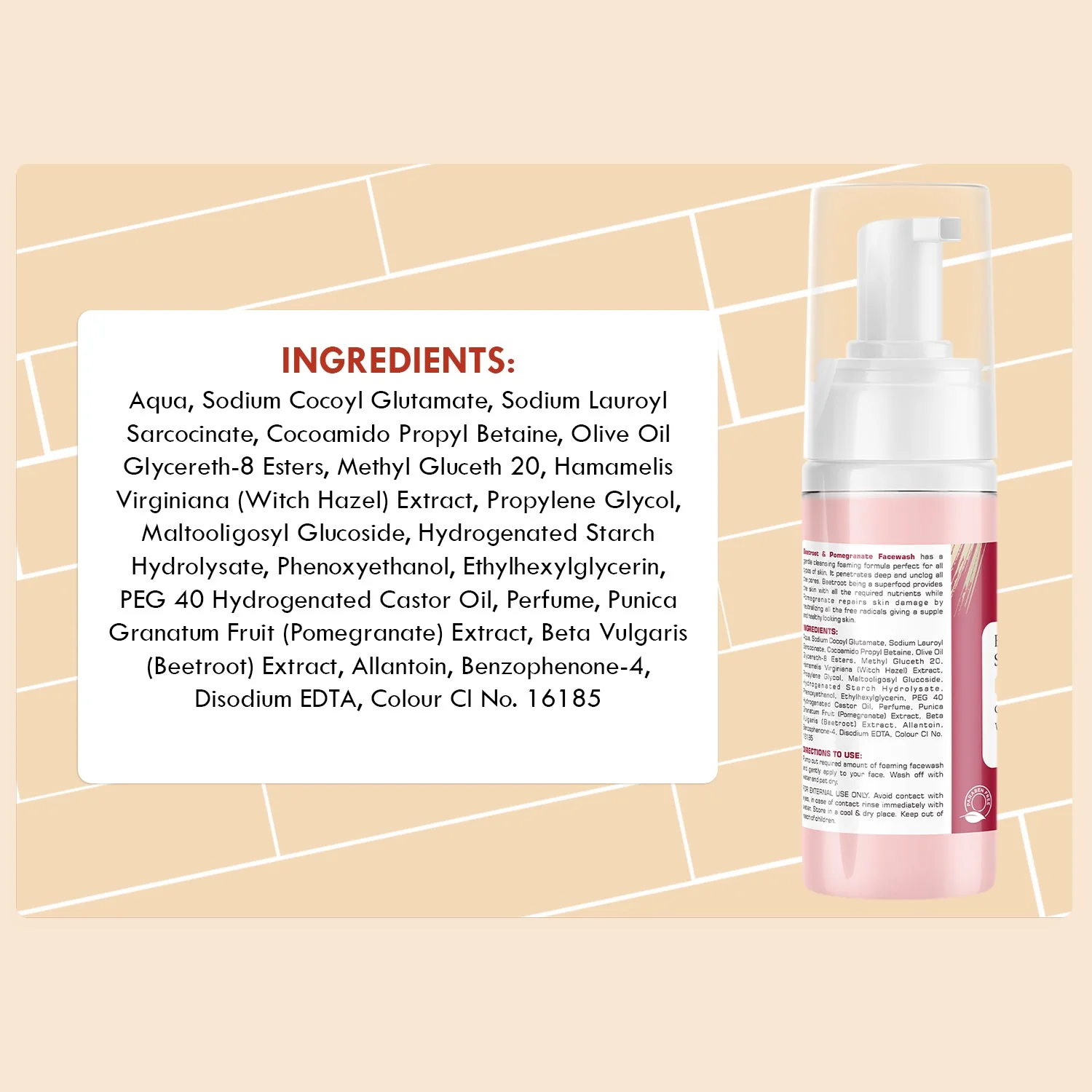 Beetroot & Pomegranate Foaming Face Wash – Sensitive Skin Formula - Image 6