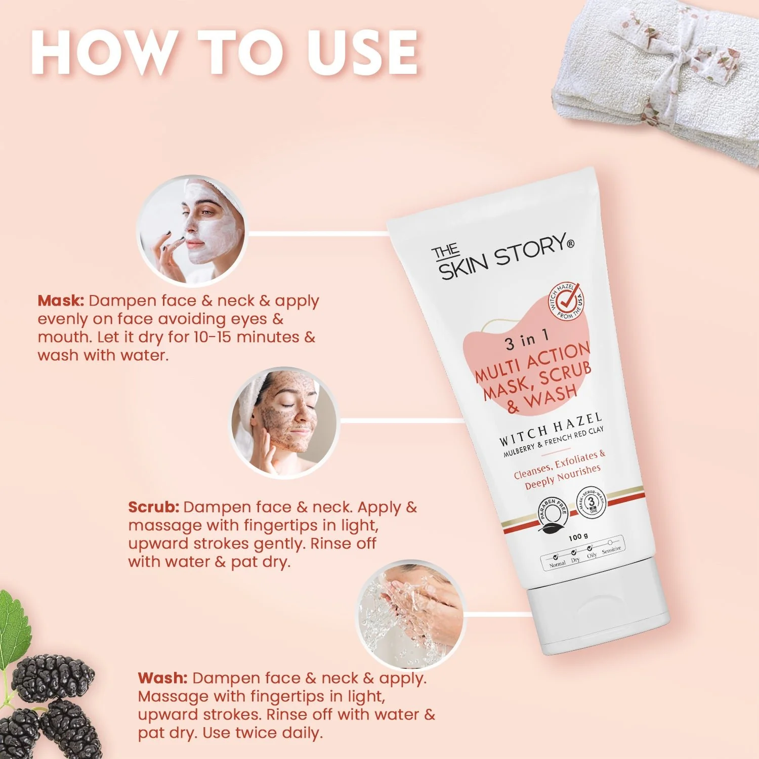 Deep Detox 3-in-1 Clay Wash, Scrub & Pack - Image 6